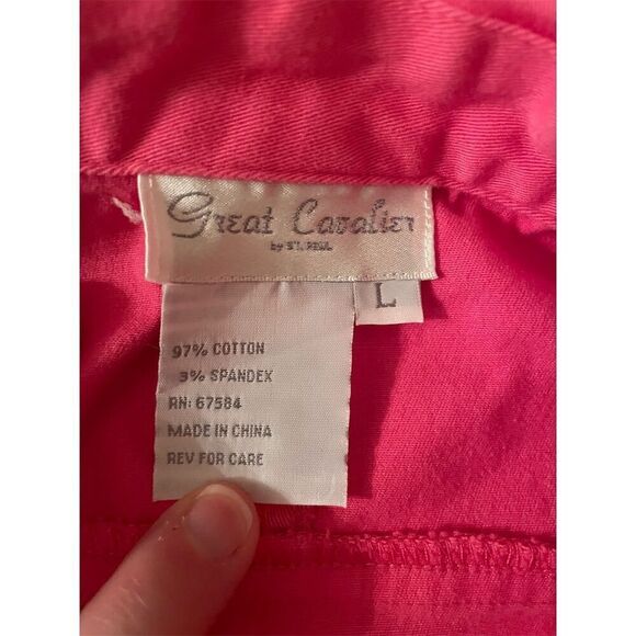 Great Cavalier by St Paul Women's Pink Button-Front Jacket L Cutwork Sleeves - Picture 9 of 12